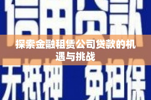 怀来探索金融租赁公司贷款的机遇与挑战