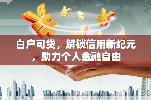 清河白户可贷，解锁信用新纪元，助力个人金融自由