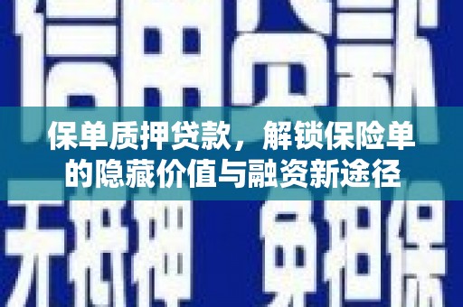 迪庆保单质押贷款，解锁保险单的隐藏价值与融资新途径
