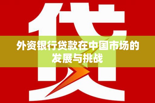 临沭外资银行贷款在中国市场的发展与挑战