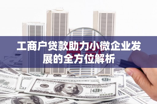 石龙工商户贷款助力小微企业发展的全方位解析