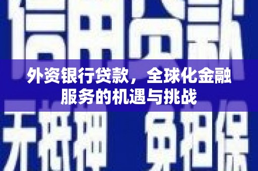 榕城外资银行贷款，全球化金融服务的机遇与挑战