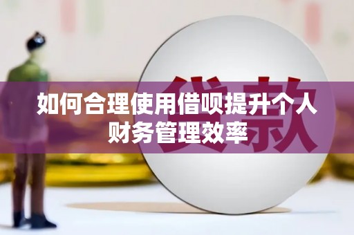 陵水如何合理使用借呗提升个人财务管理效率