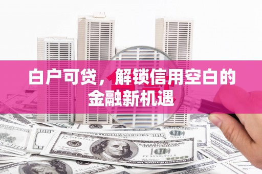 赣州白户可贷，解锁信用空白的金融新机遇