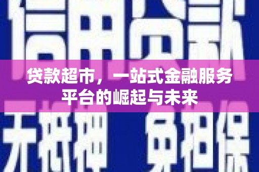 泌阳贷款超市，一站式金融服务平台的崛起与未来