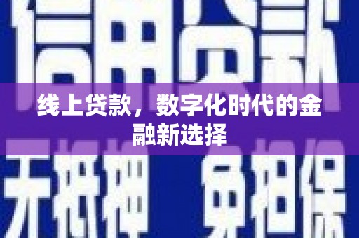 固阳线上贷款，数字化时代的金融新选择