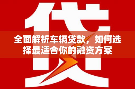 太麻里全面解析车辆贷款，如何选择最适合你的融资方案