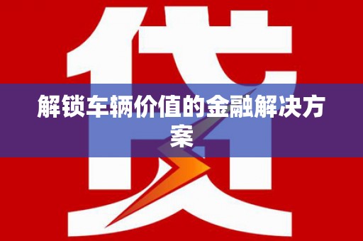 海北解锁车辆价值的金融解决方案